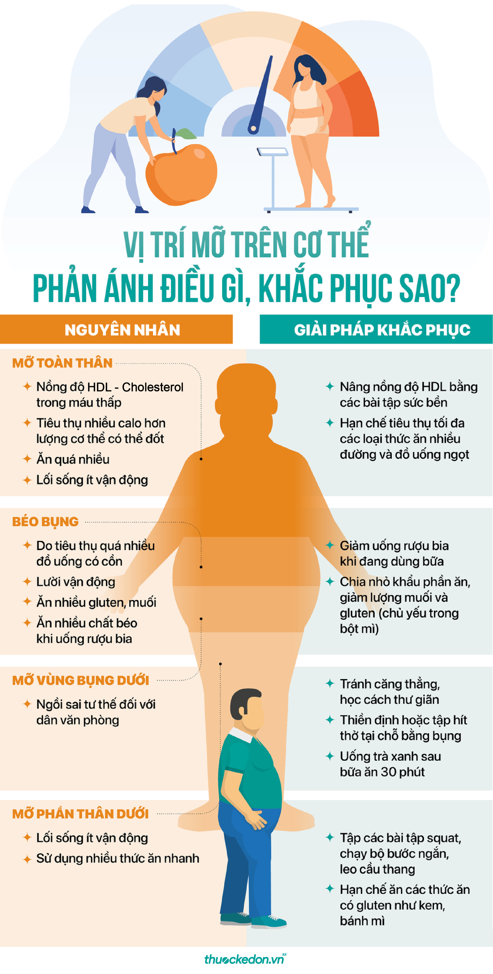 Vị trí mỡ trên cơ thể nói lên điều gì