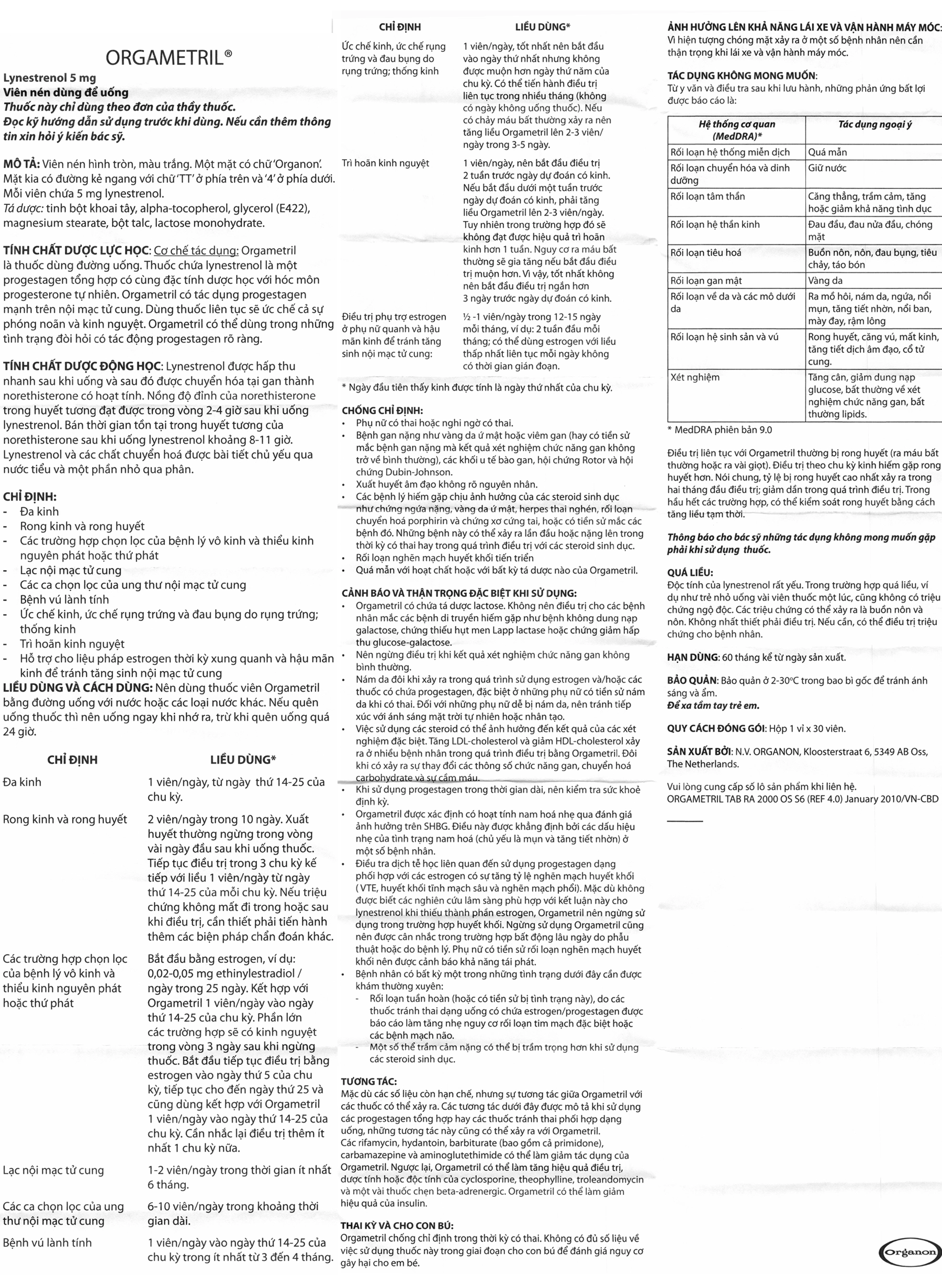 Orgametril 5mg HDSD