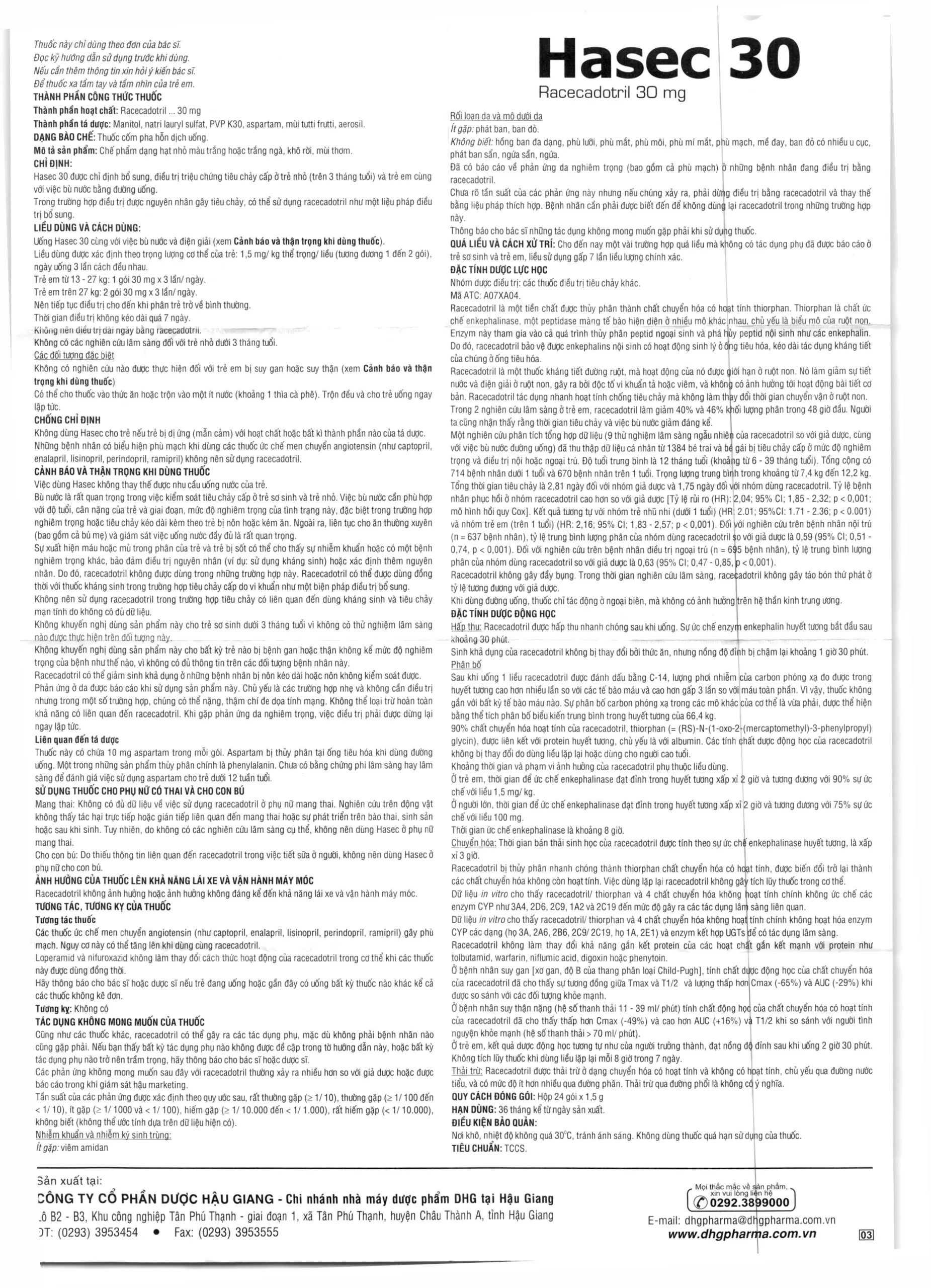 Hasec 30 HDSD