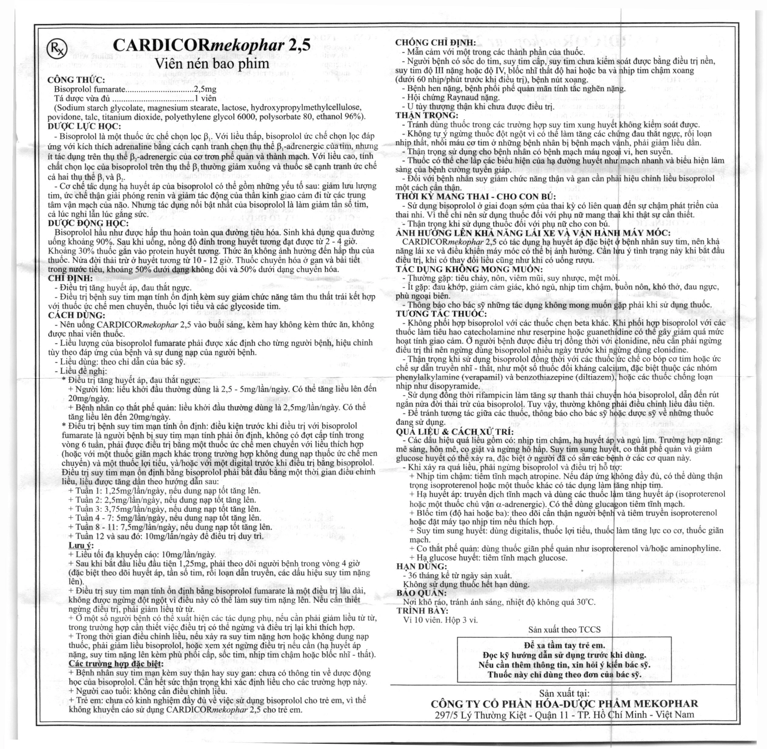 Cardicor 2.5 HDSD
