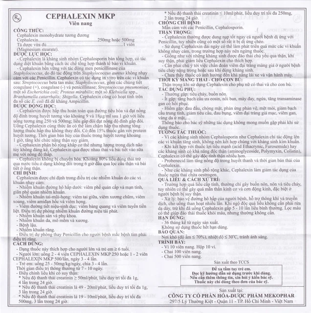 Cephalexin MKP 500 HDSD