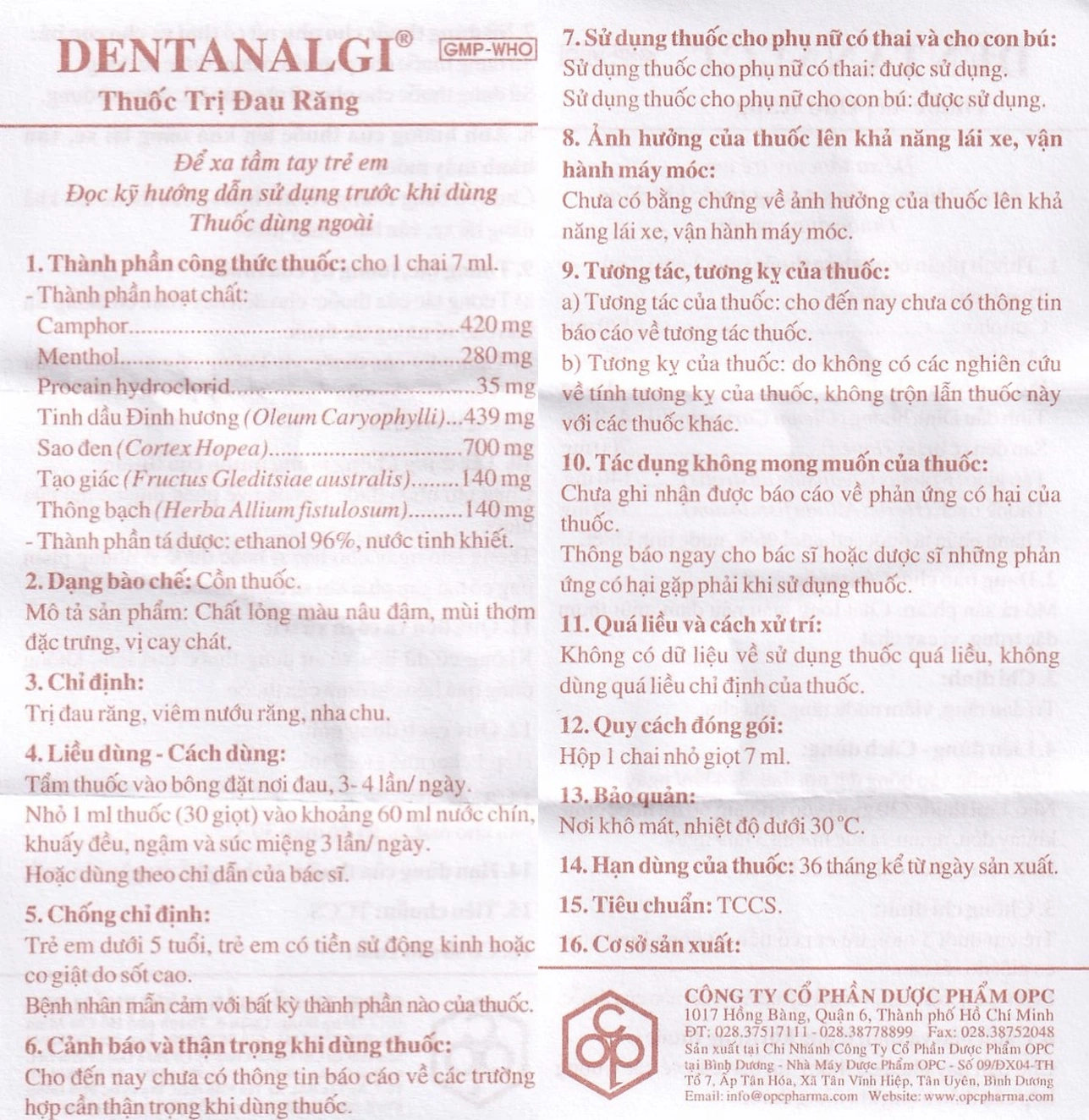 Dentanalgi HDSD