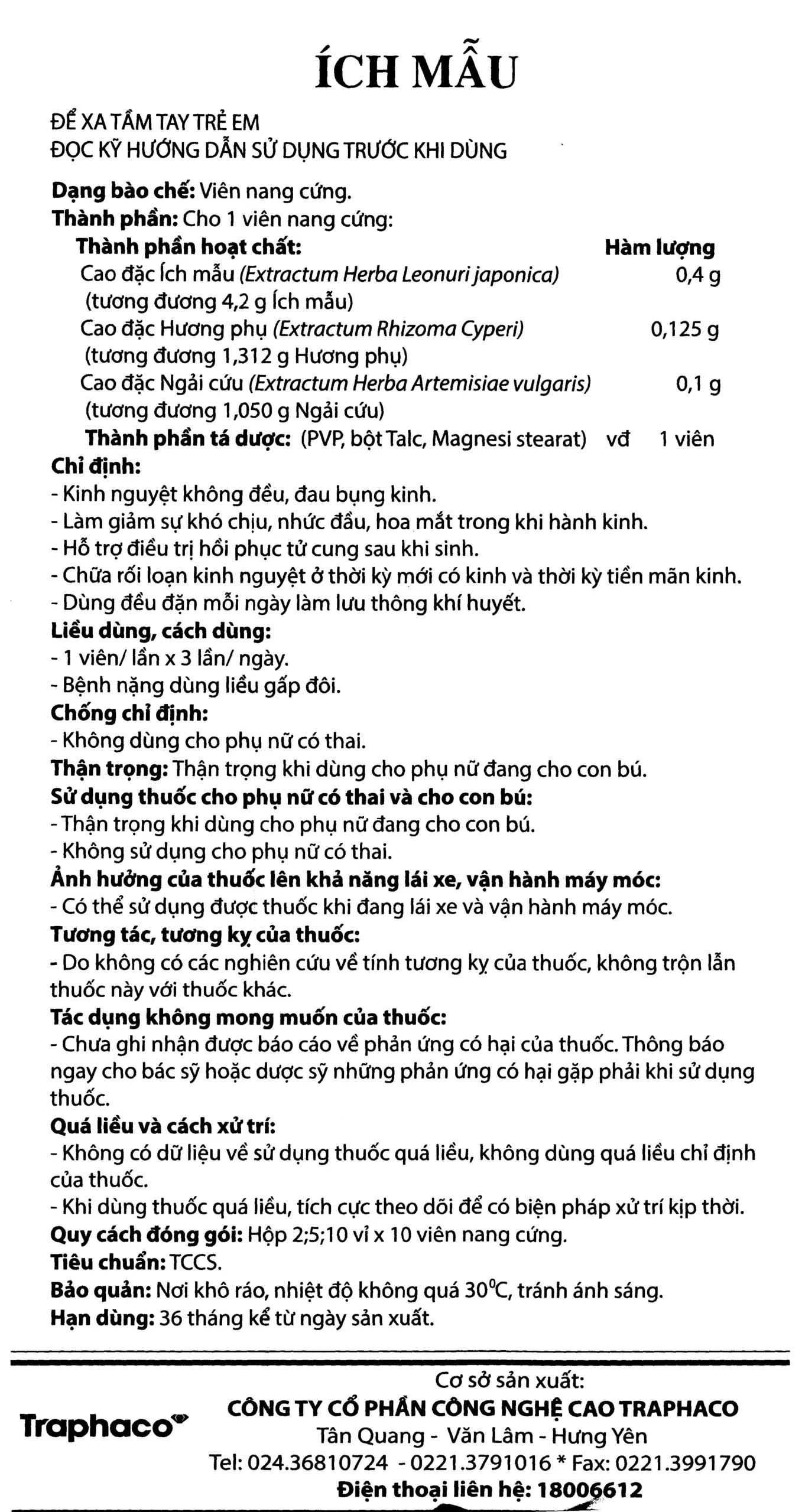 Ích Mẫu HDSD