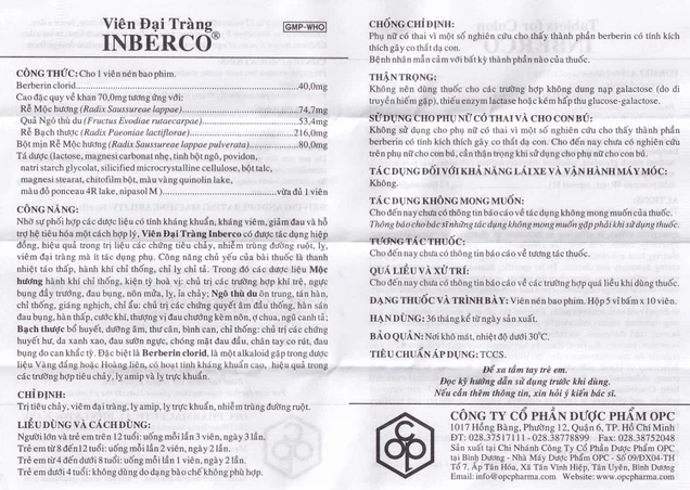 Viên đại tràng Inberco HDSD
