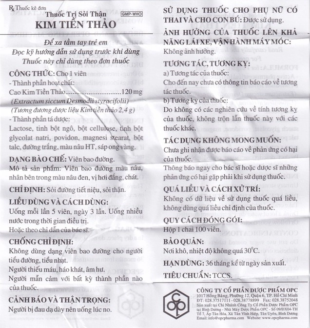Kim Tiền Thảo HDSD