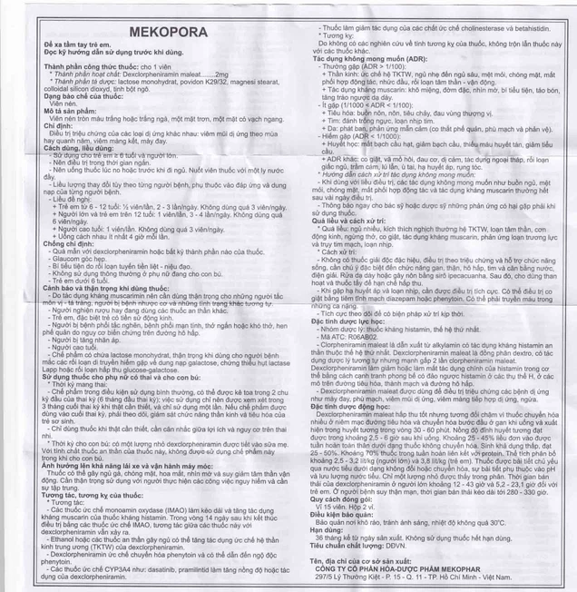 Mekopora 2mg HDSD