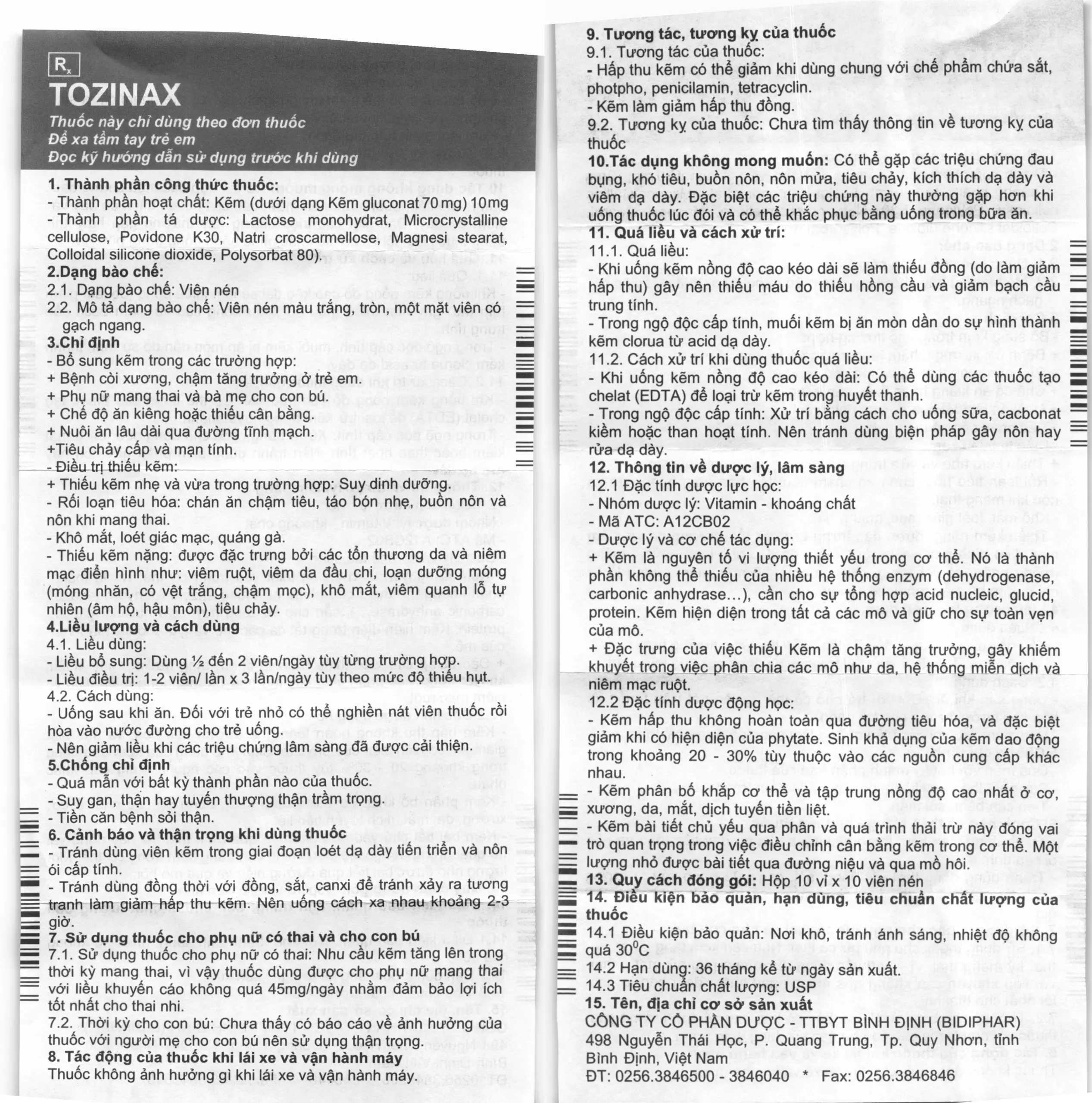 Tozinax 70 HDSD
