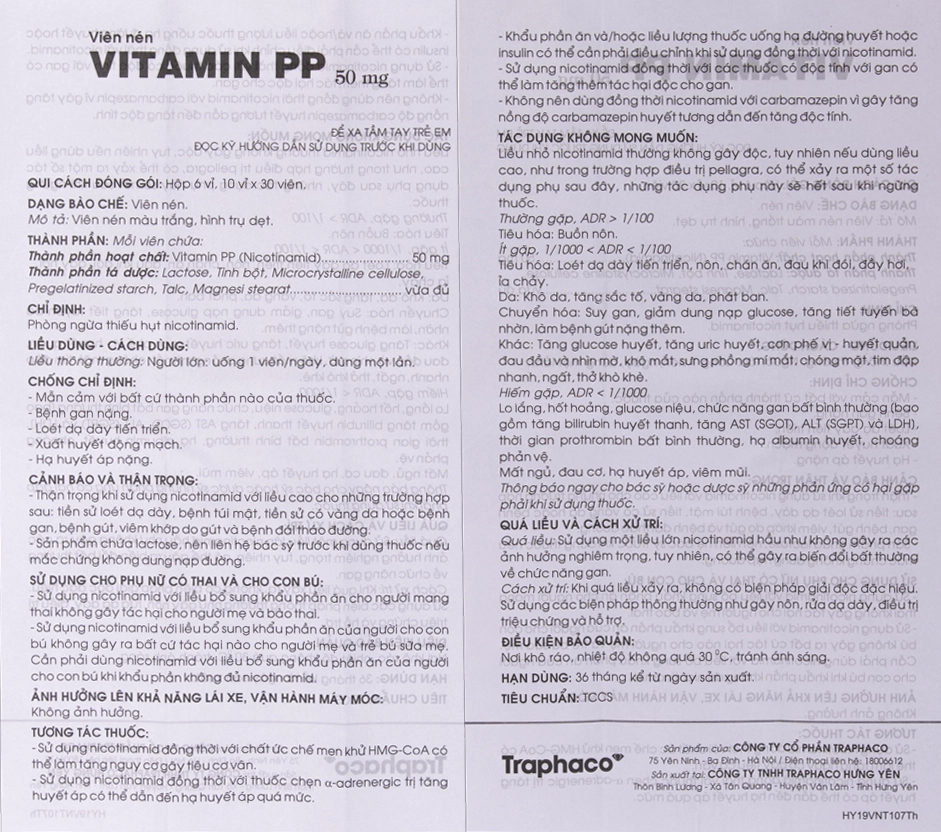Vitamin PP 50mg HDSD