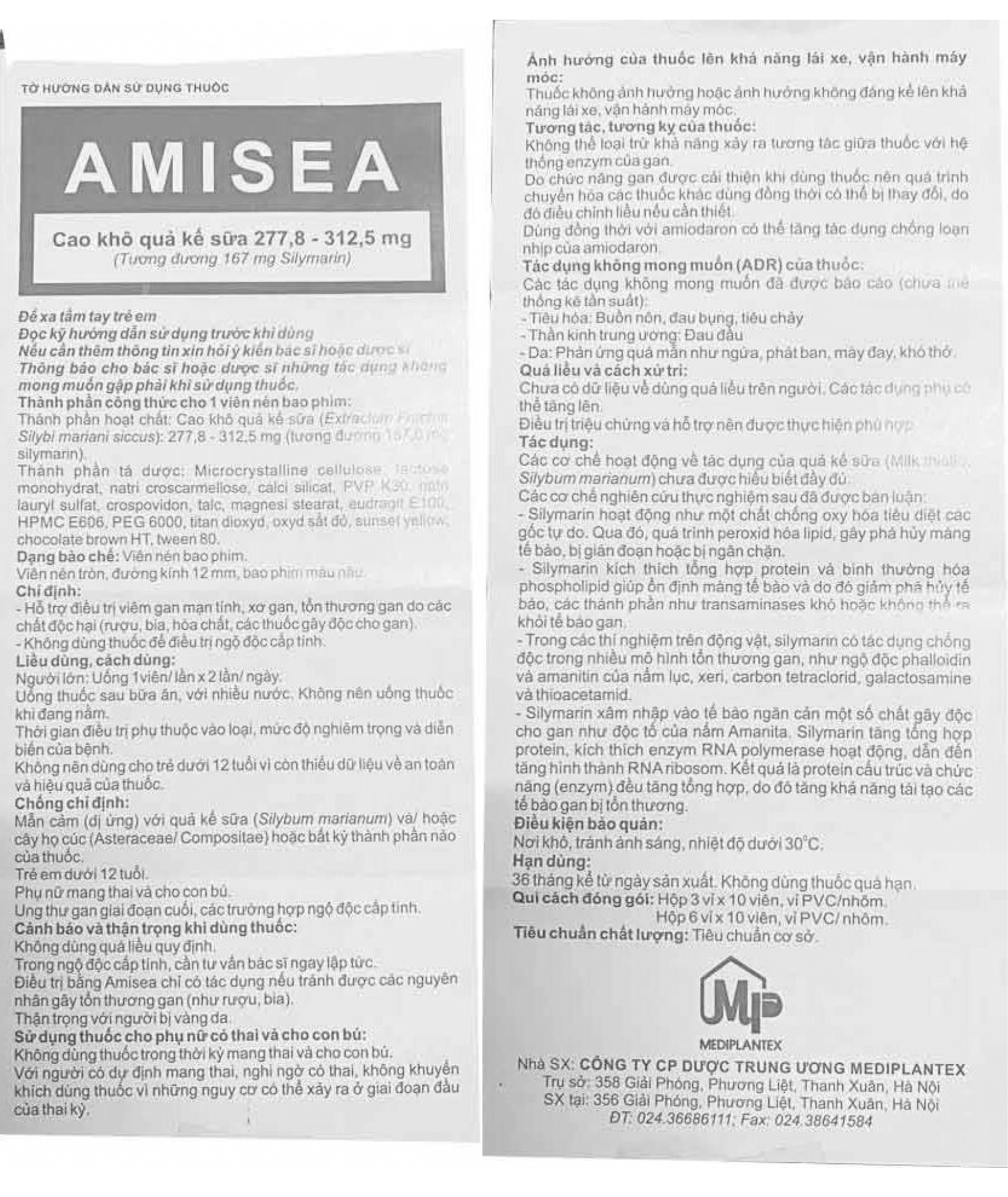 Amisea 167mg HDSD