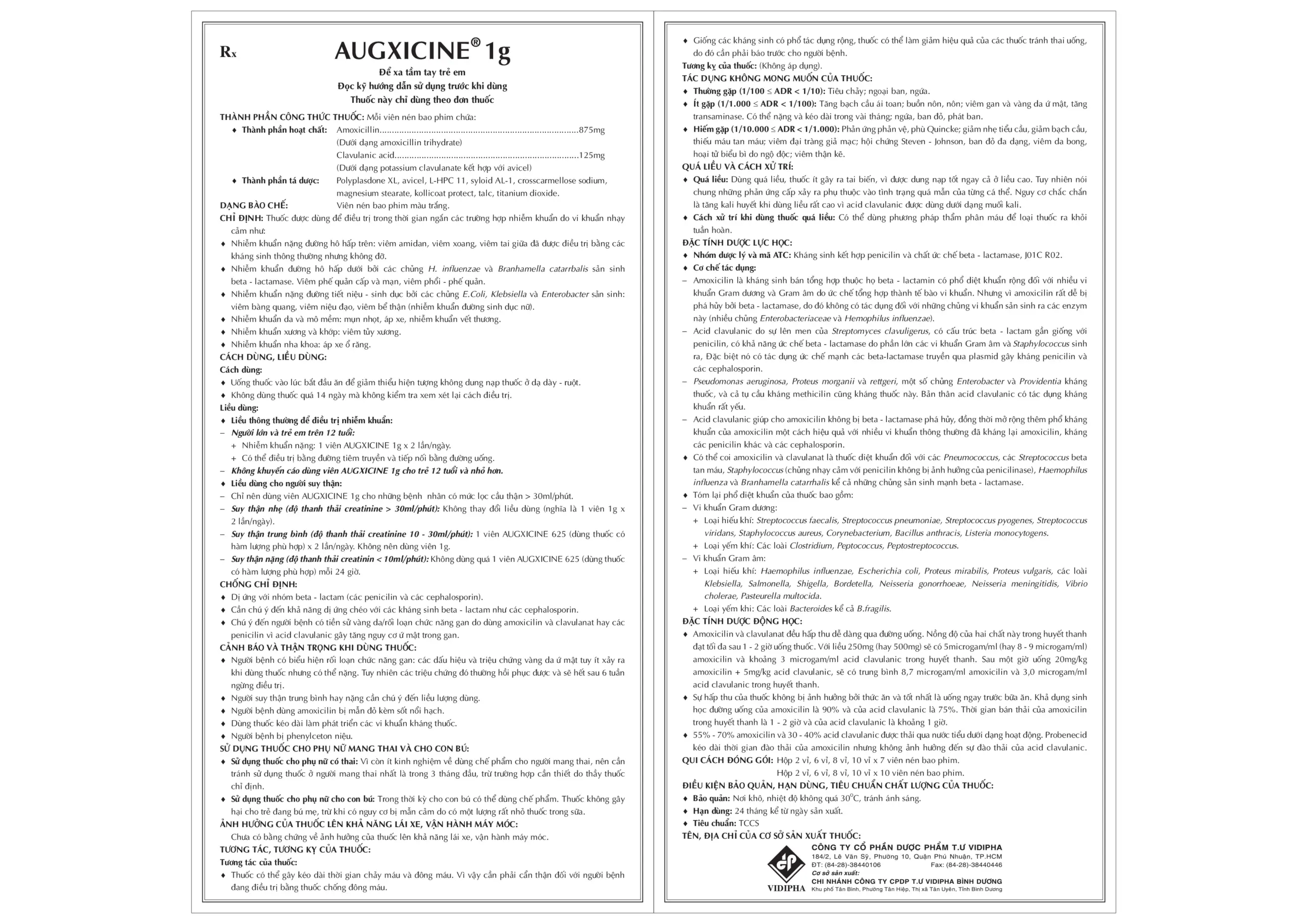 Augxicine 1g HDSD