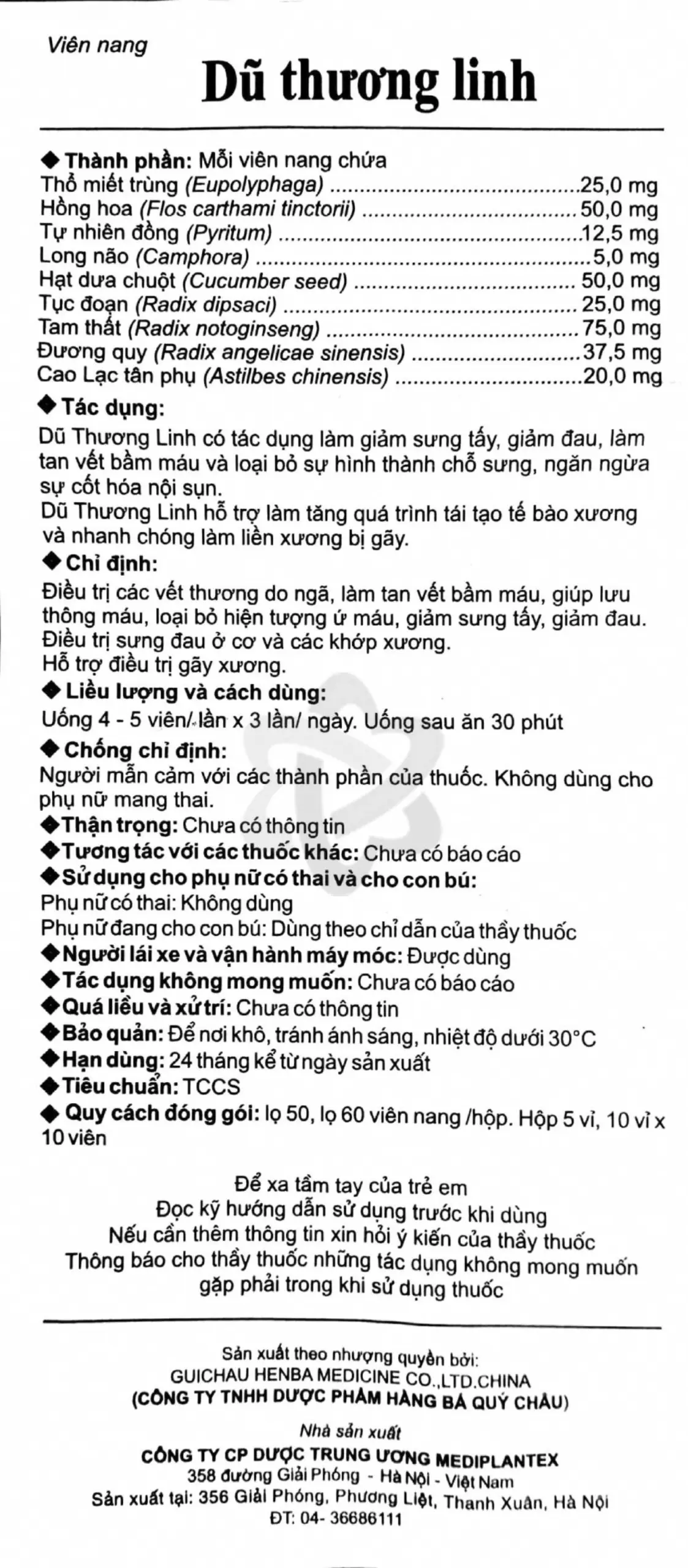 Dũ Thương Linh HDSD