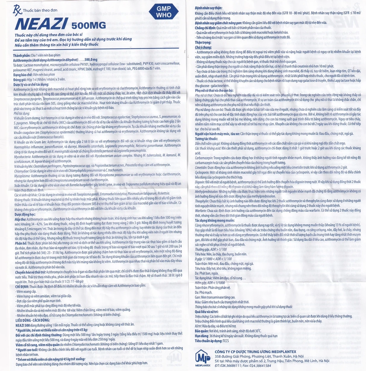 Neazi 500mg HDSD