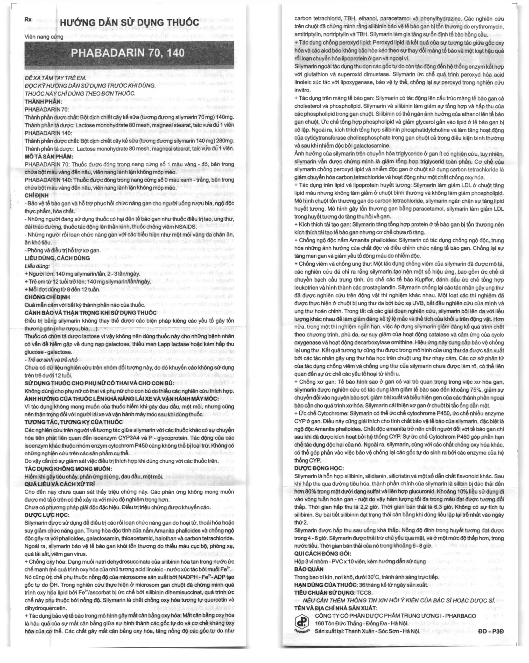 Phabadarin 140 HDSD