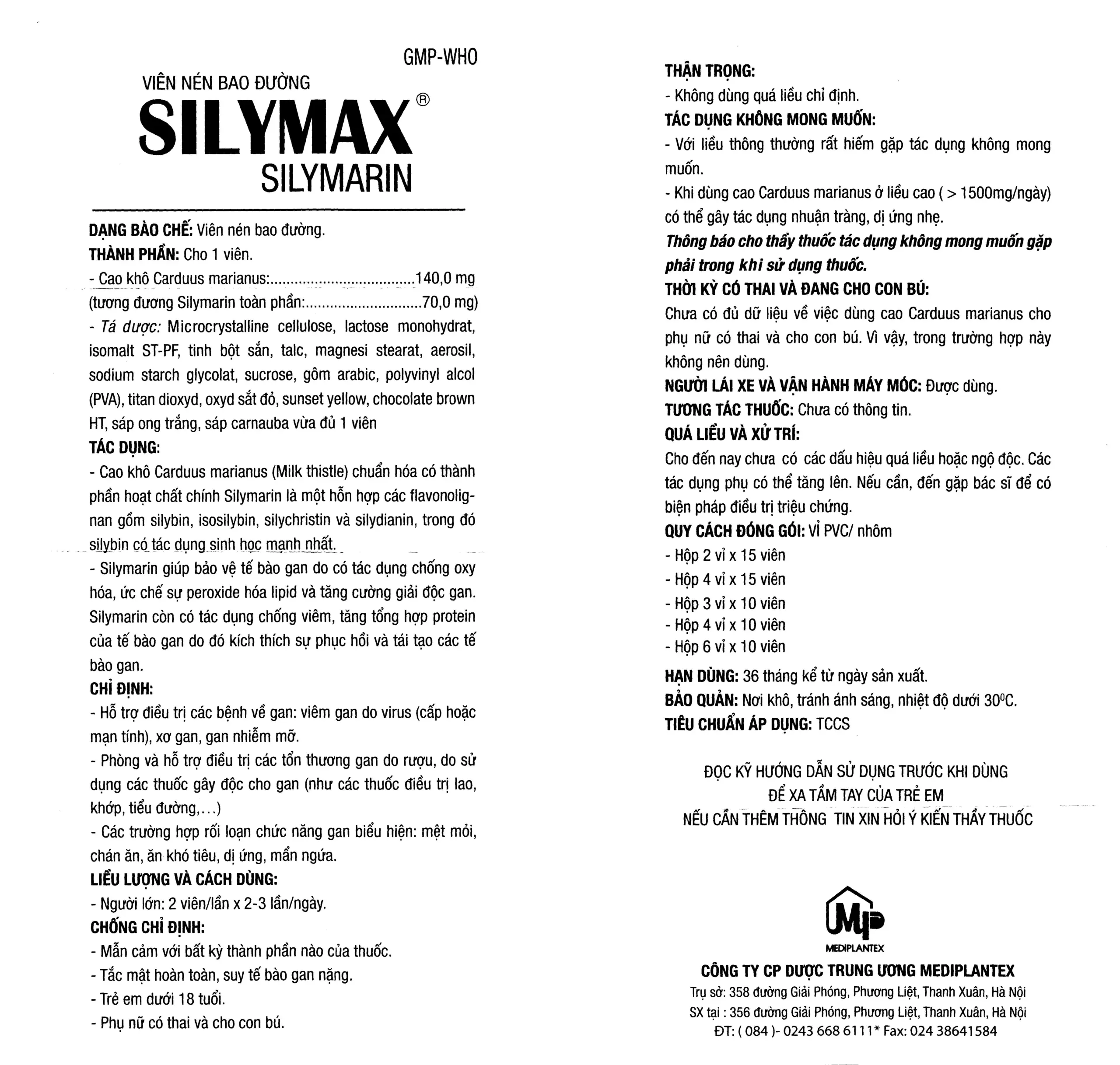 Silymax Silymarin HDSD